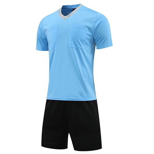 Referee Soccer Jersey Professional V-neck with Match Judge Pockets Shirt And Shorts Authentic Shape