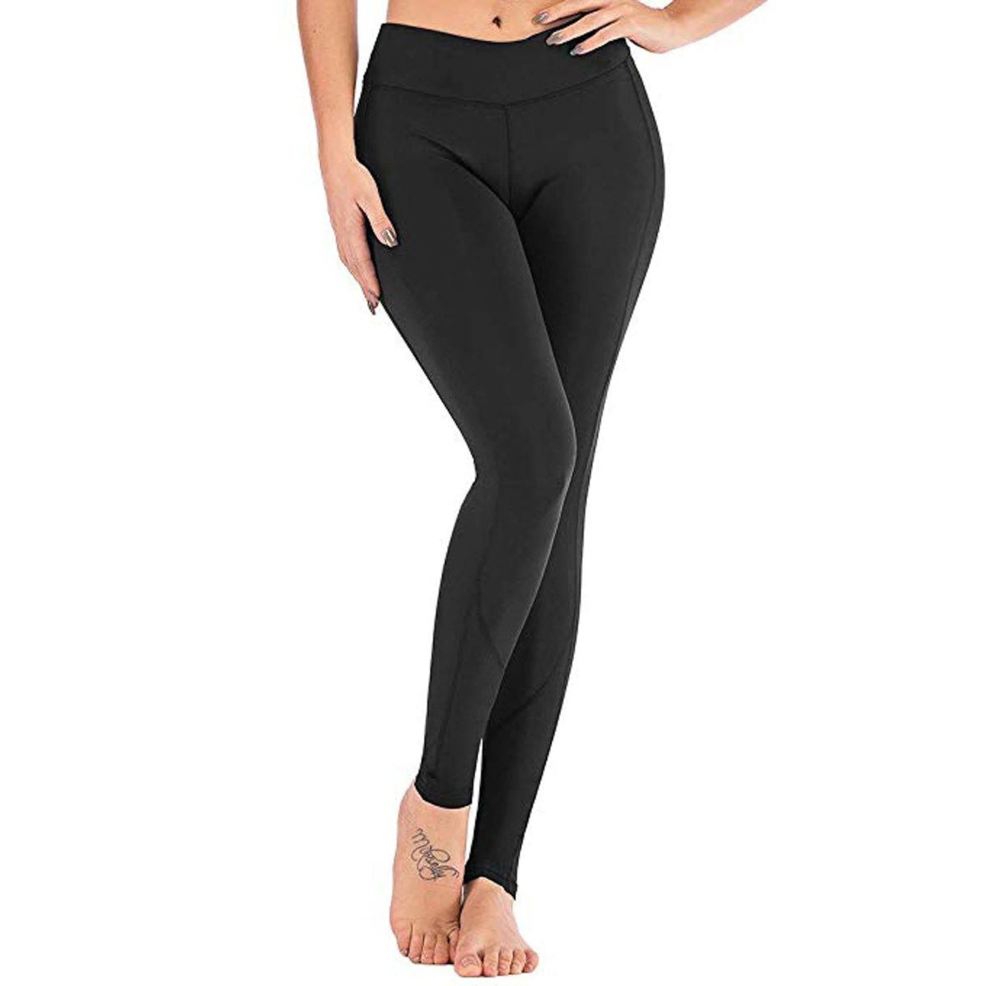 TD La Belle Fantastique High Waist Yoga Pants Flare Leg Sports Leggings Plus Size Breathable Nylon/Spandex Button for Workouts Authentic Shape