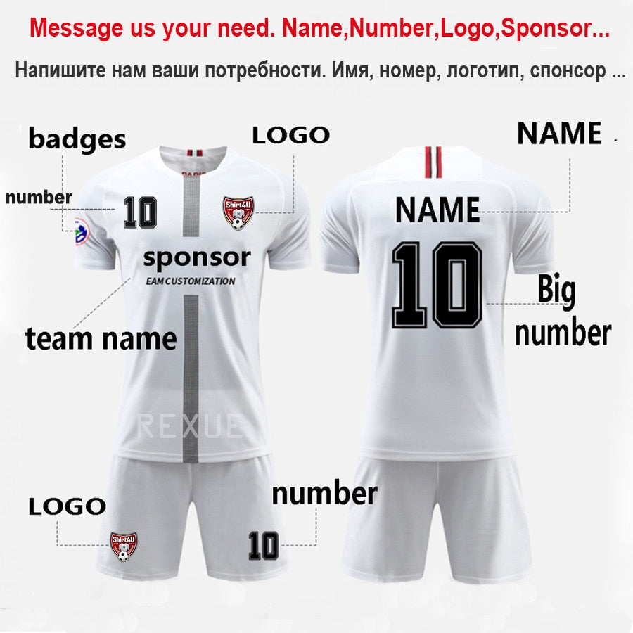 New style Soccer Jersey Set Custom Uniform team Authentic Shape