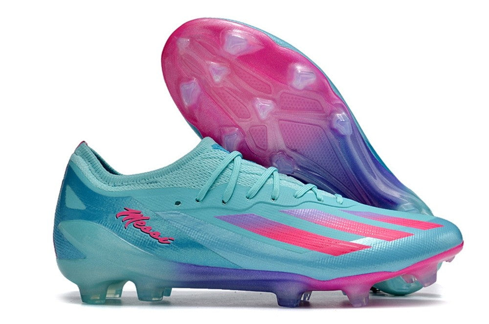 Adidas X Crazyfast.1 Messi FG Bienvenido A Miami - Aqua Blue/Pink/Purle Authentic Shape