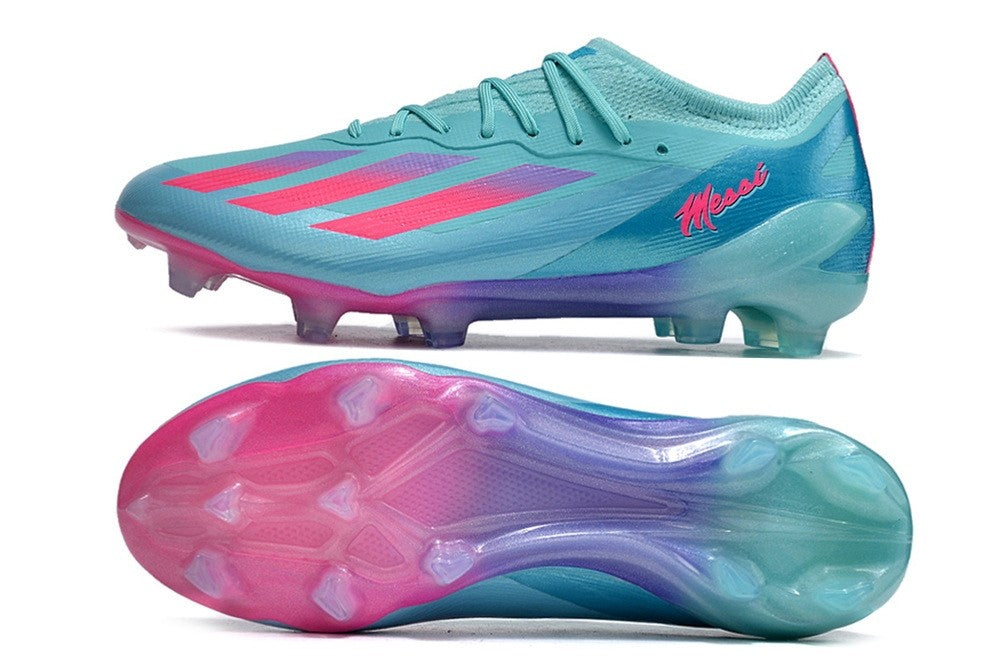 Adidas X Crazyfast.1 Messi FG Bienvenido A Miami - Aqua Blue/Pink/Purle Authentic Shape