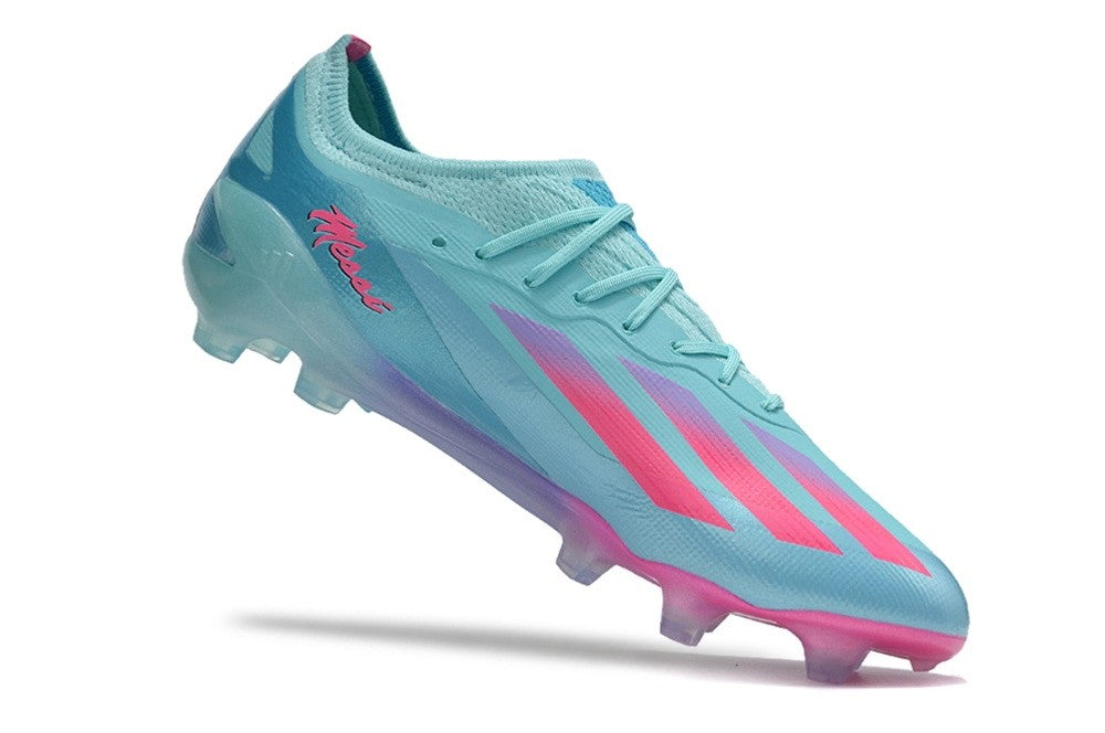 Adidas X Crazyfast.1 Messi FG Bienvenido A Miami - Aqua Blue/Pink/Purle Authentic Shape