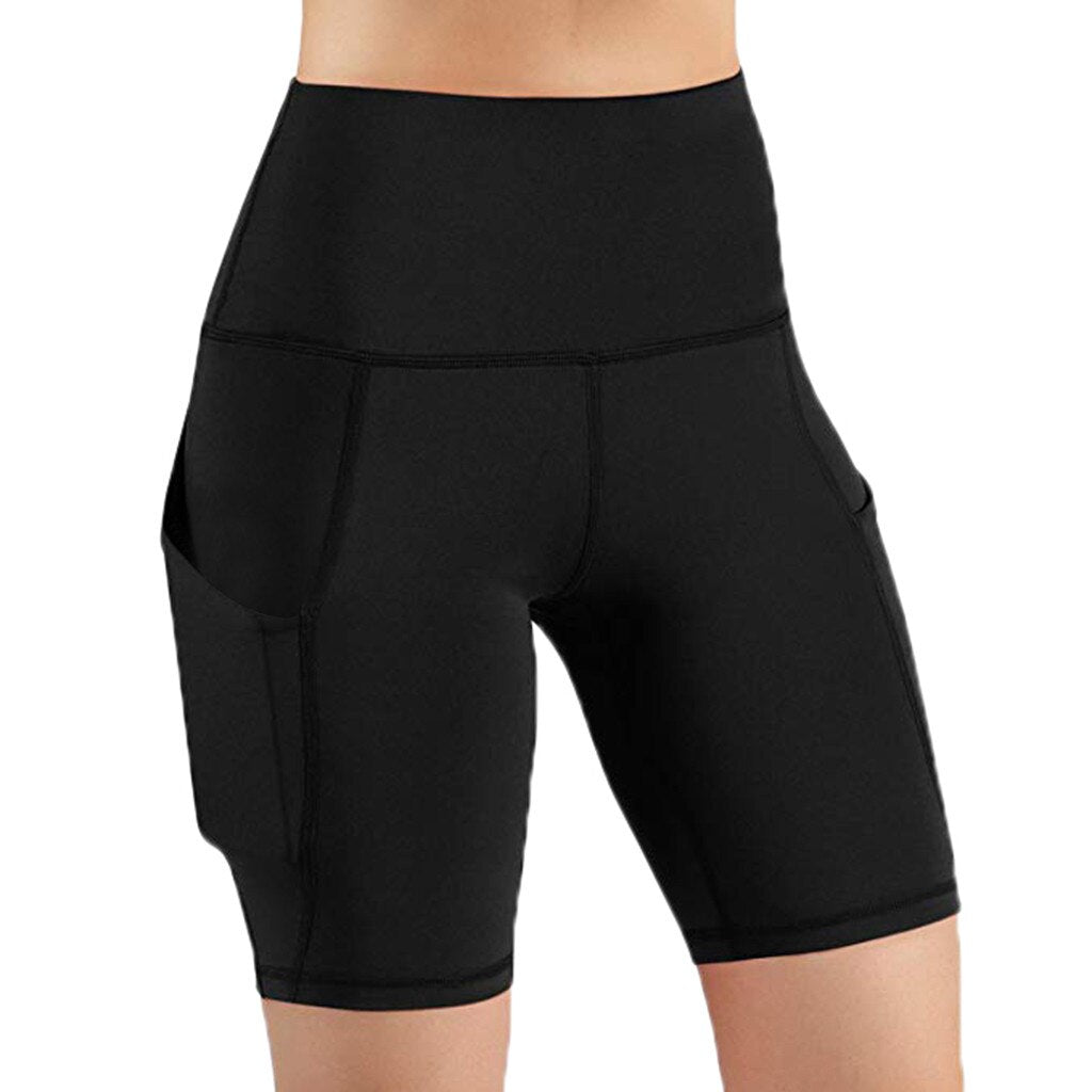 Hight Waist Gym Leggings Women Shorts with Pocket** Authentic Shape