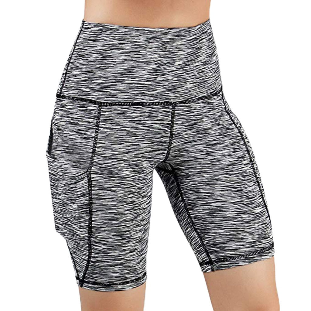 Hight Waist Gym Leggings Women Shorts with Pocket** Authentic Shape