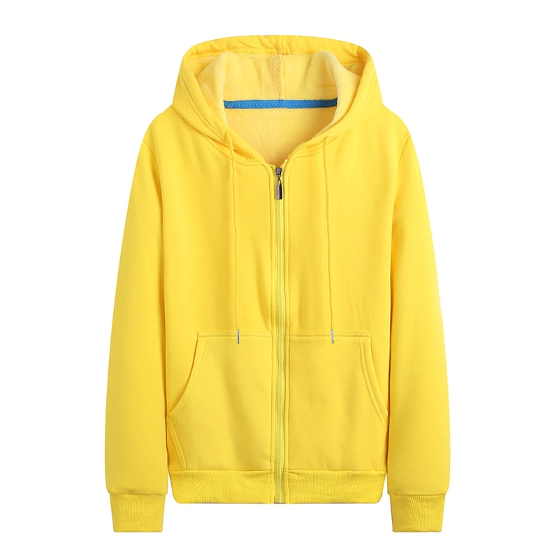 YOTEE Zipper Hoodies Sweatshirts Autumn Winter Casual Warm Sweatshirts Authentic Shape