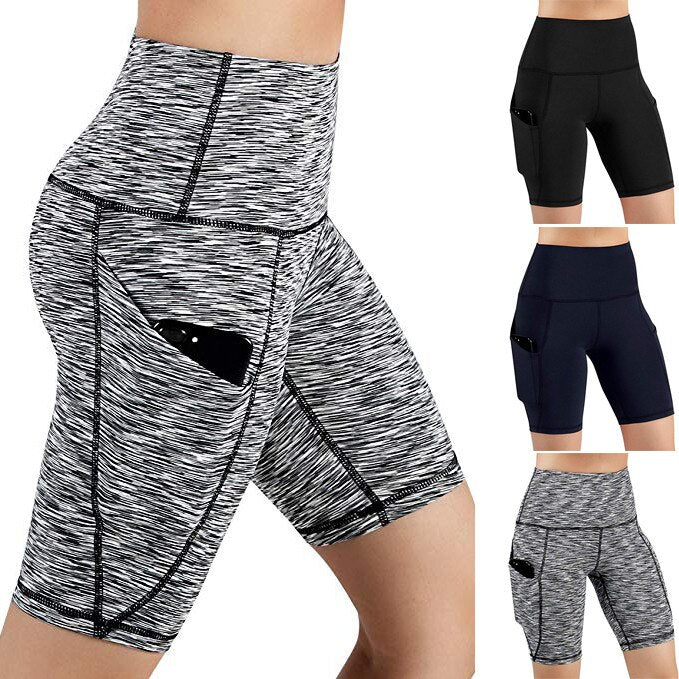 Hight Waist Gym Leggings Women Shorts with Pocket** Authentic Shape