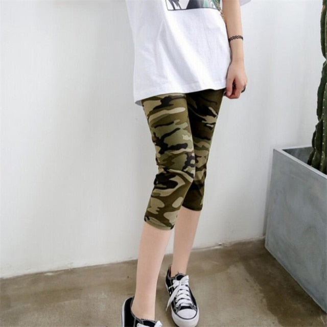 Camouflage Leggings Fitness Women Summer Soft Skin Stripe Authentic Shape