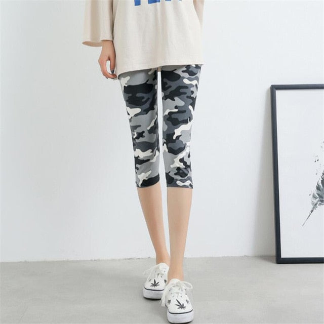 Camouflage Leggings Fitness Women Summer Soft Skin Stripe Authentic Shape