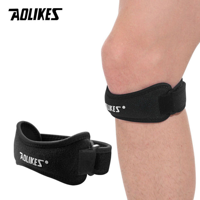 AOLIKES 1PCS Adjustable Knee Pad Knee Pain Relief Patella Stabilizer Brace Support for Hiking Soccer Basketball Running  Sport Authentic Shape