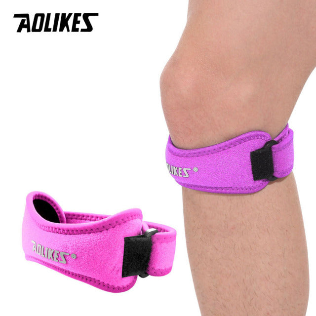 AOLIKES 1PCS Adjustable Knee Pad Knee Pain Relief Patella Stabilizer Brace Support for Hiking Soccer Basketball Running  Sport Authentic Shape