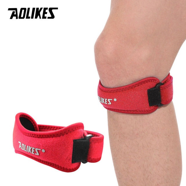 AOLIKES 1PCS Adjustable Knee Pad Knee Pain Relief Patella Stabilizer Brace Support for Hiking Soccer Basketball Running  Sport Authentic Shape