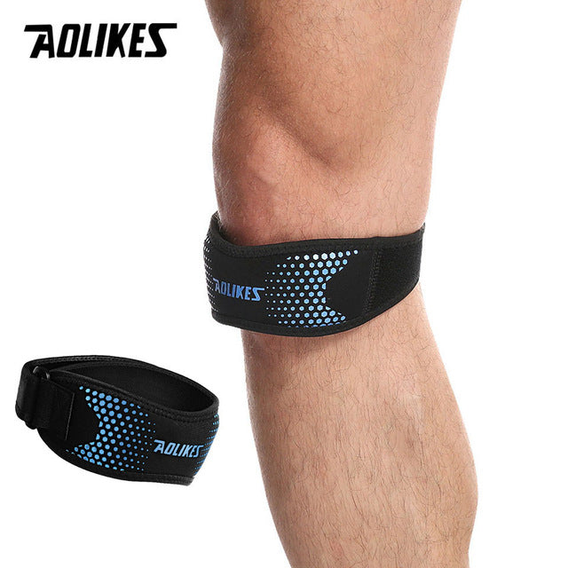 AOLIKES 1PCS Adjustable Knee Pad Knee Pain Relief Patella Stabilizer Brace Support for Hiking Soccer Basketball Running  Sport Authentic Shape