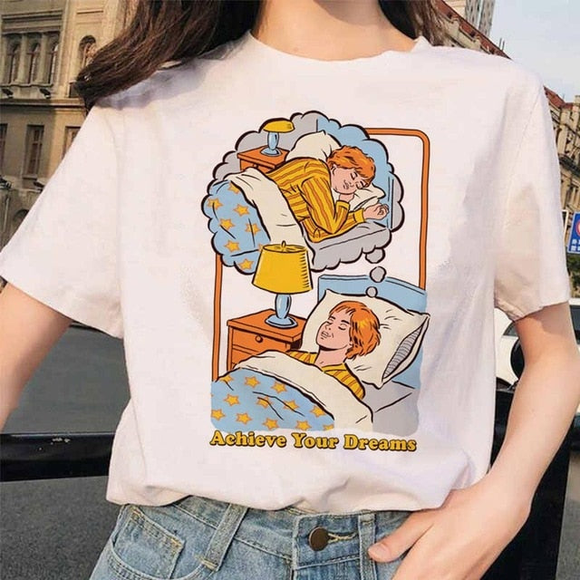 Summer Women's T Shirt Tee Tops Streetwear Authentic Shape