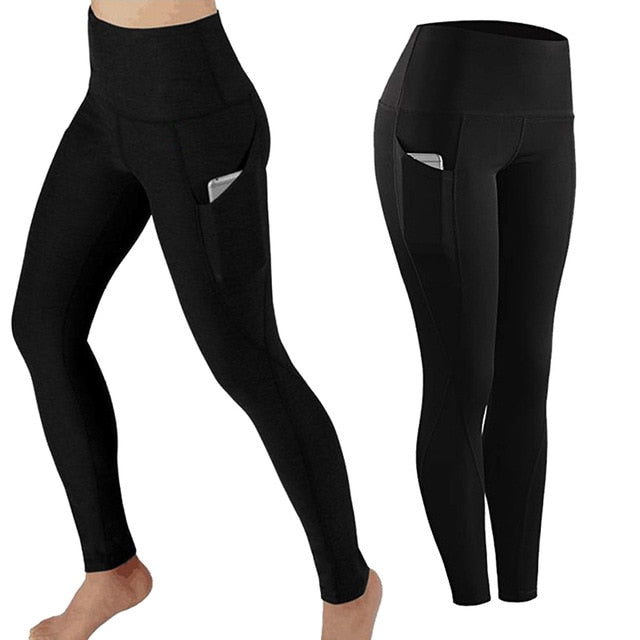 High Waist Legging Pockets Fitness yoga Running Sweat pants Authentic Shape