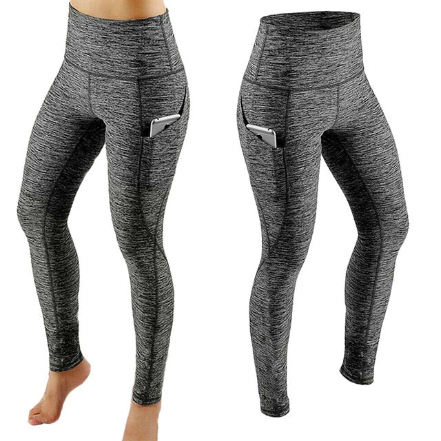 High Waist Legging Pockets Fitness yoga Running Sweat pants Authentic Shape