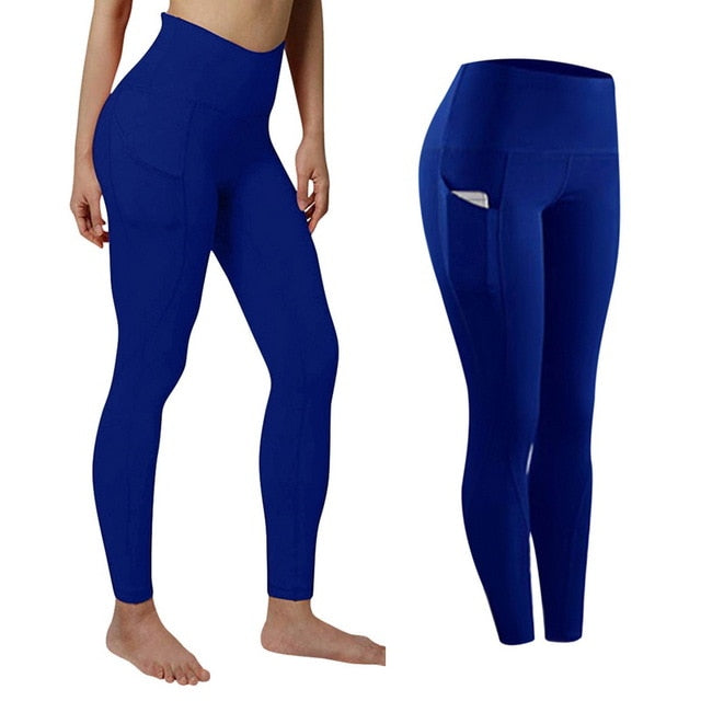 High Waist Legging Pockets Fitness yoga Running Sweat pants Authentic Shape