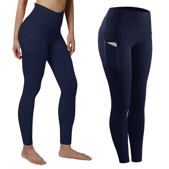 High Waist Legging Pockets Fitness yoga Running Sweat pants Authentic Shape