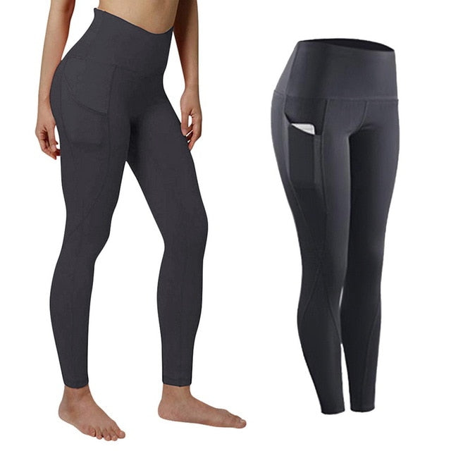 High Waist Legging Pockets Fitness yoga Running Sweat pants Authentic Shape