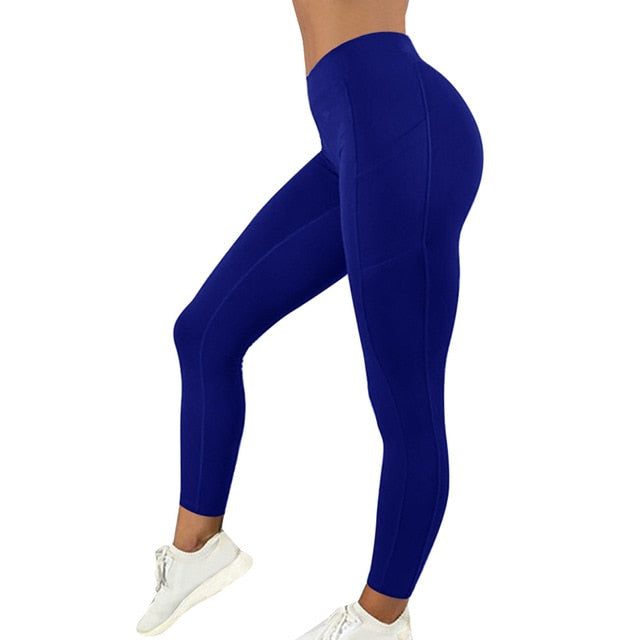 High Waist Legging Pockets Fitness yoga Running Sweat pants Authentic Shape