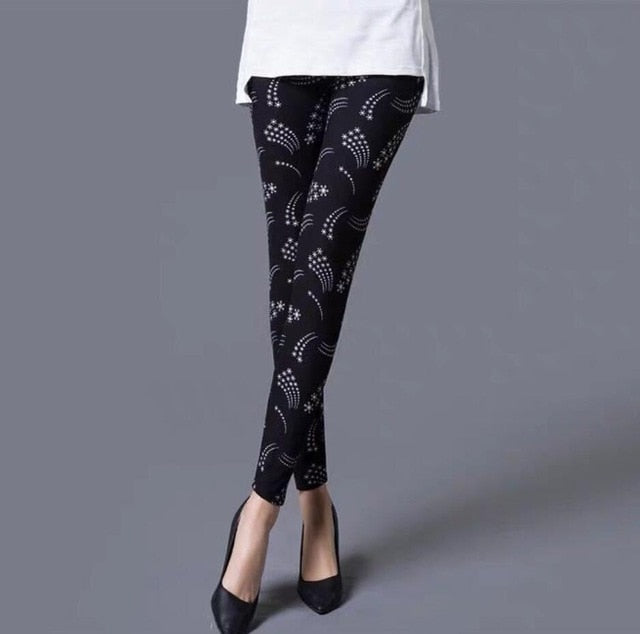 Graffiti women Leggings Floral Patterned Print Authentic Shape