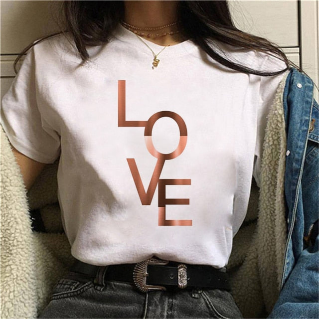 Beautiful Geometry Printed T Shirt Women Authentic Shape