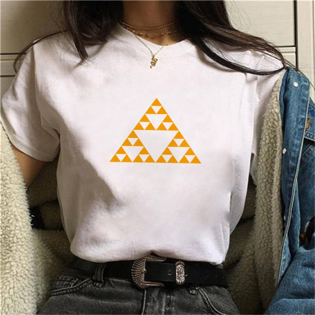 Beautiful Geometry Printed T Shirt Women Authentic Shape