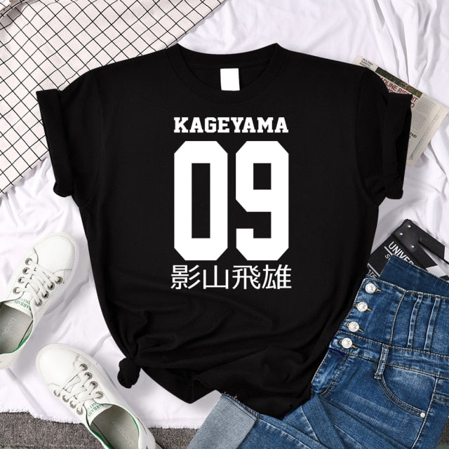 Street Fashion Print T-Shirts Women Loose Cartoons Sweat Clothing Crewneck Tops Authentic Shape