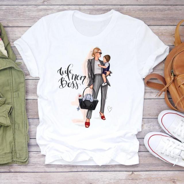 Super Mom Life Summer Print Lady T-shirts Authentic Shape