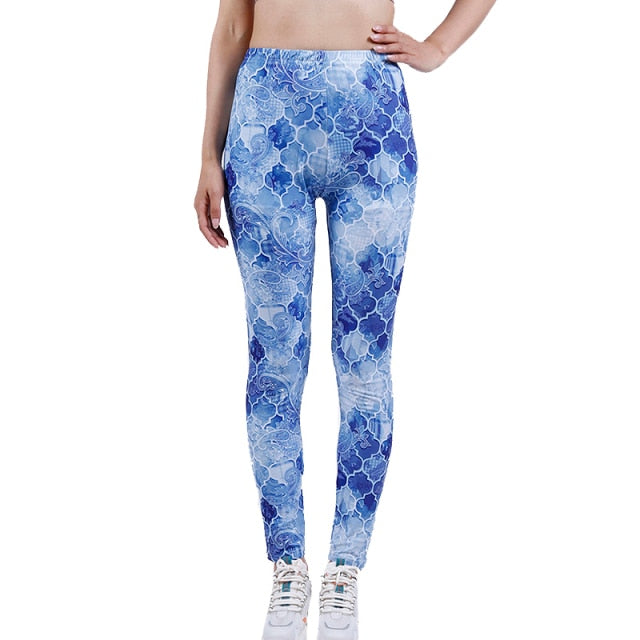 Graffiti women Leggings Floral Patterned Print Authentic Shape