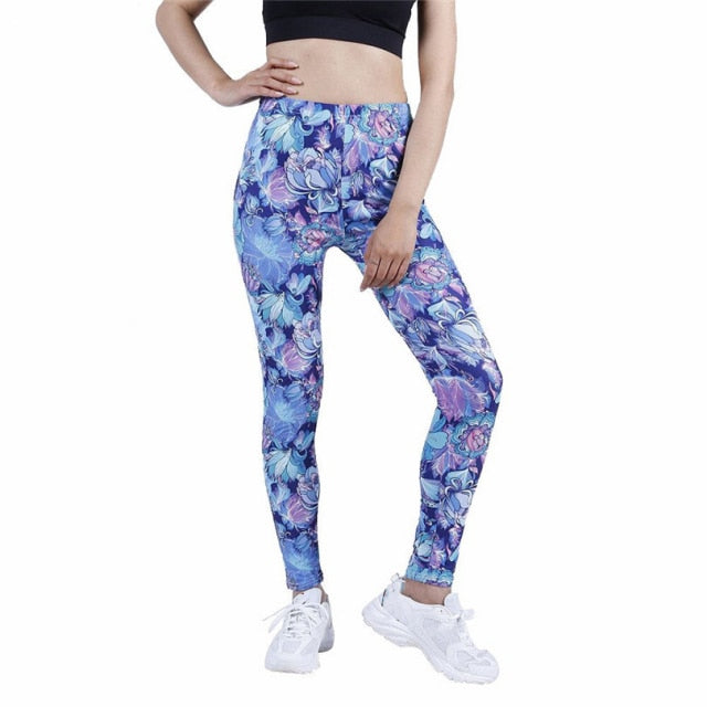 Graffiti women Leggings Floral Patterned Print Authentic Shape