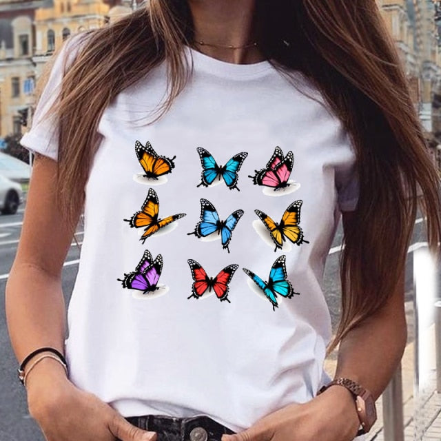 Women Graphic Star Printed Cute summer Fashion Top Authentic Shape