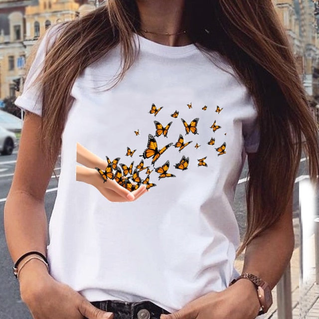 Women Graphic Star Printed Cute summer Fashion Top Authentic Shape