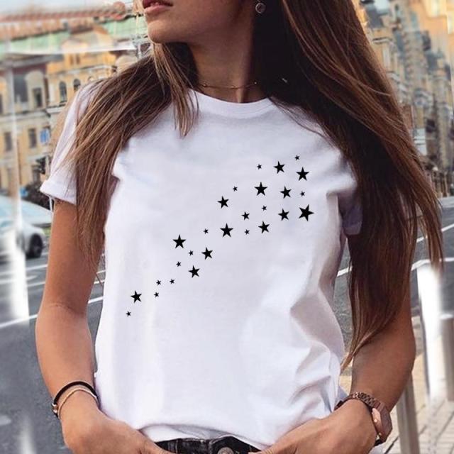 Women Graphic Star Printed Cute summer Fashion Top Authentic Shape