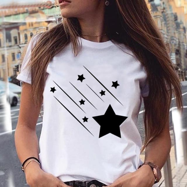 Women Graphic Star Printed Cute summer Fashion Top Authentic Shape