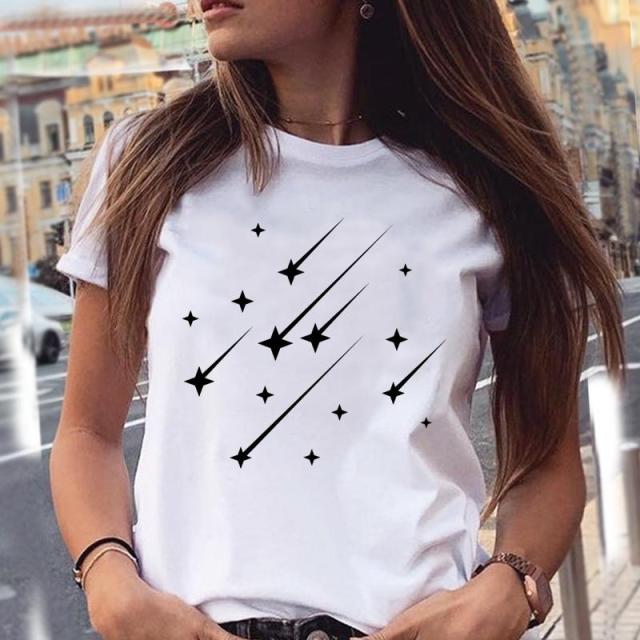 Women Graphic Star Printed Cute summer Fashion Top Authentic Shape