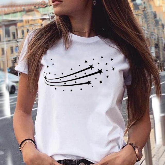 Women Graphic Star Printed Cute summer Fashion Top Authentic Shape