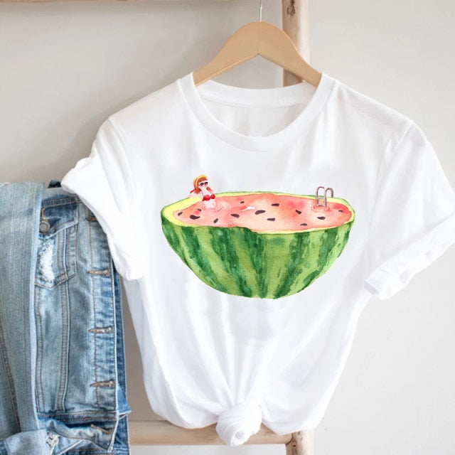 Women Streetwear Style Fashion Clothes Print Tee Top Authentic Shape