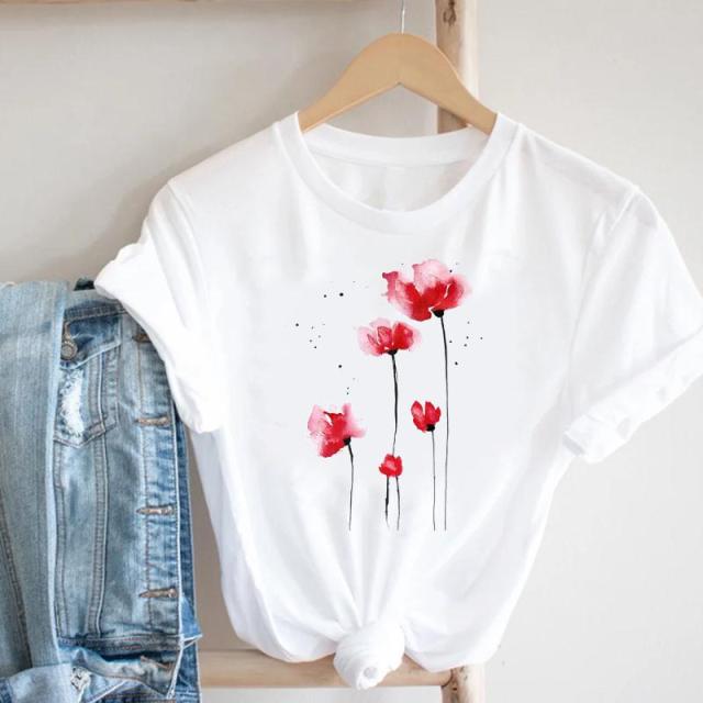 Women Streetwear Style Fashion Clothes Print Tee Top Authentic Shape