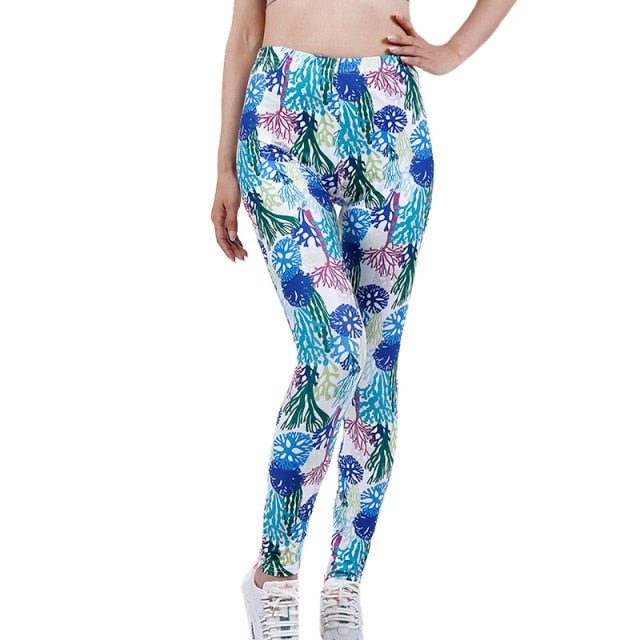 Graffiti women Leggings Floral Patterned Print Authentic Shape