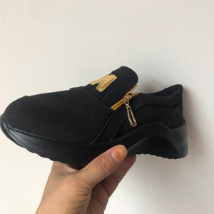 2021 Women Sneakers Solid Zipper Vulcanized Shoes Authentic Shape