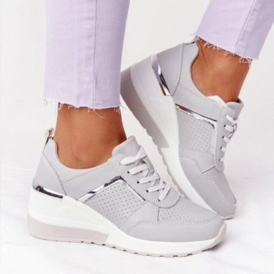 2021 Women Sneakers Solid Zipper Vulcanized Shoes Authentic Shape