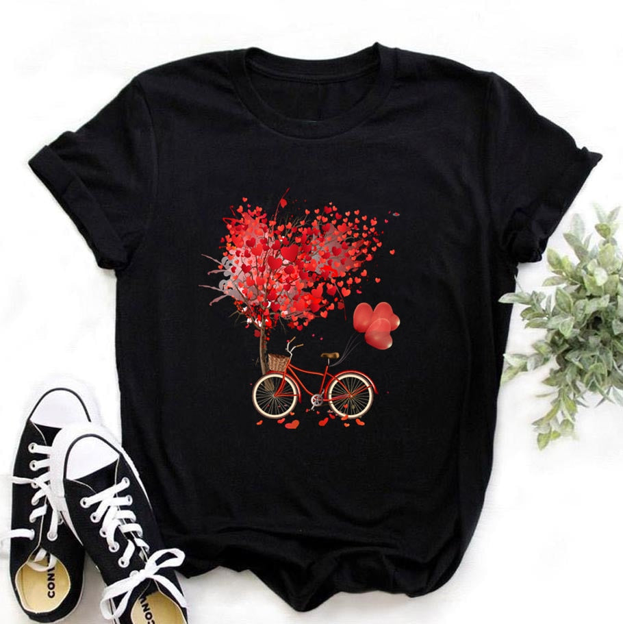 Women Bicycle T Shirt Korean style Authentic Shape