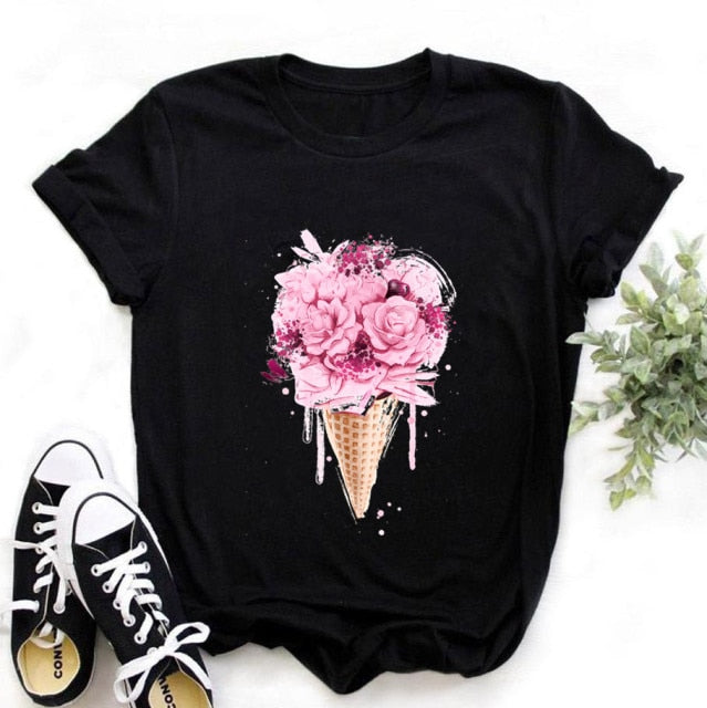 Women Bicycle T Shirt Korean style Authentic Shape