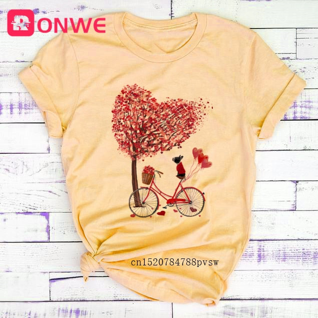 Women Bicycle T Shirt Korean style Authentic Shape