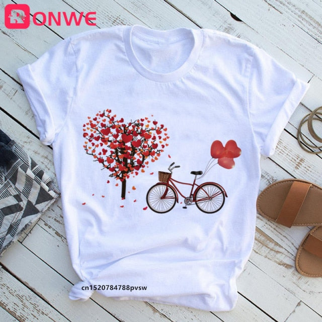 Women Bicycle T Shirt Korean style Authentic Shape