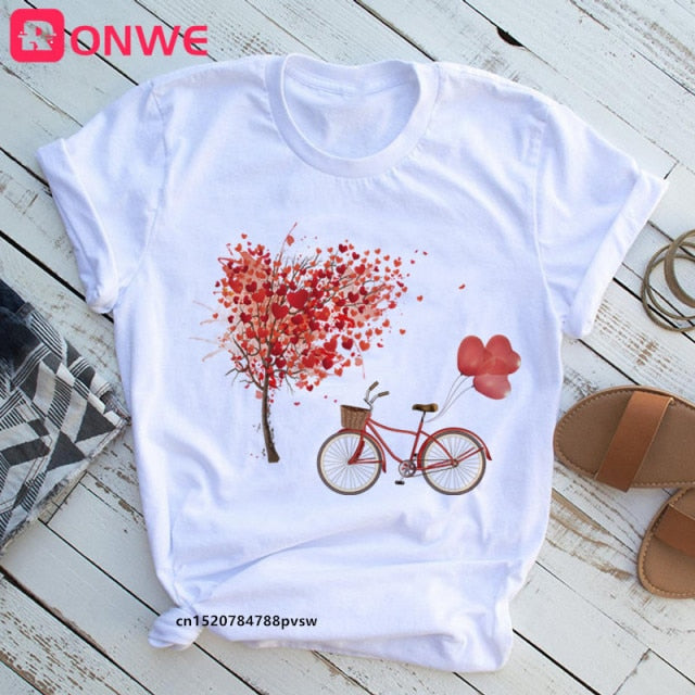 Women Bicycle T Shirt Korean style Authentic Shape