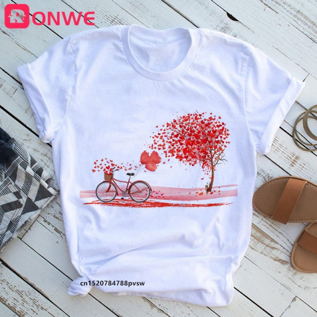 Women Bicycle T Shirt Korean style Authentic Shape