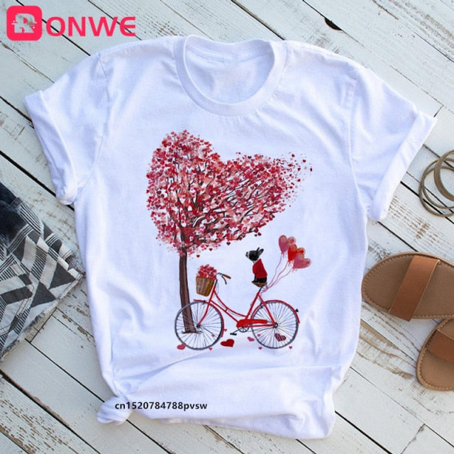 Women Bicycle T Shirt Korean style Authentic Shape