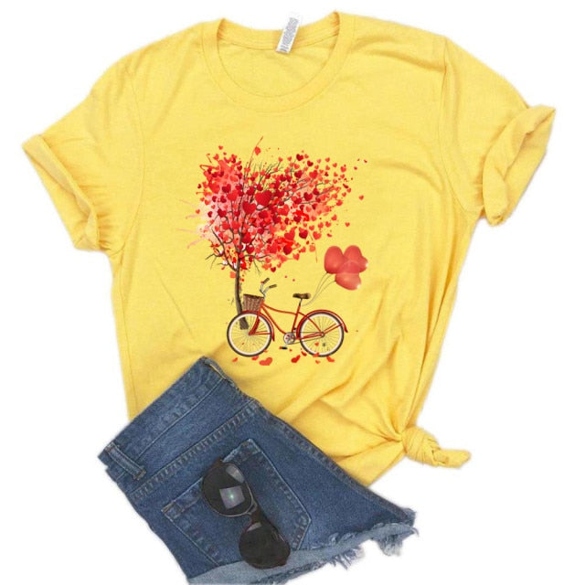 Women Bicycle T Shirt Korean style Authentic Shape