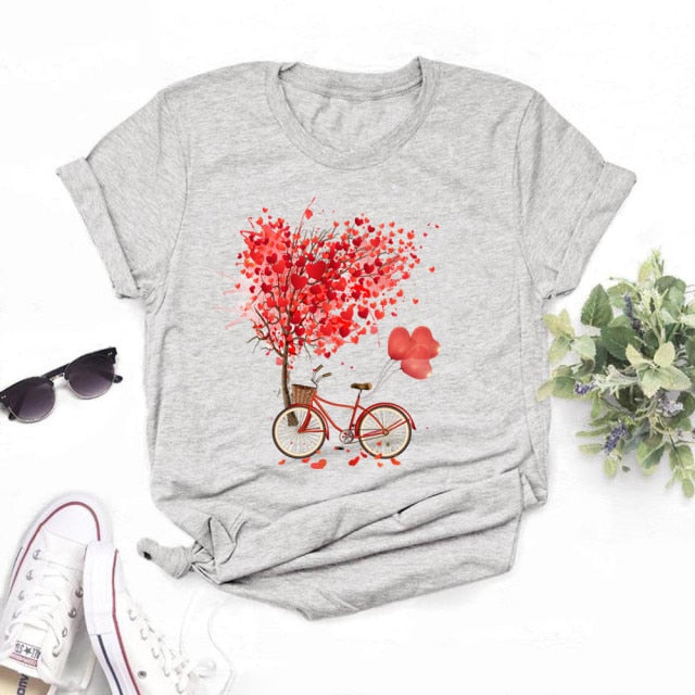 Women Bicycle T Shirt Korean style Authentic Shape